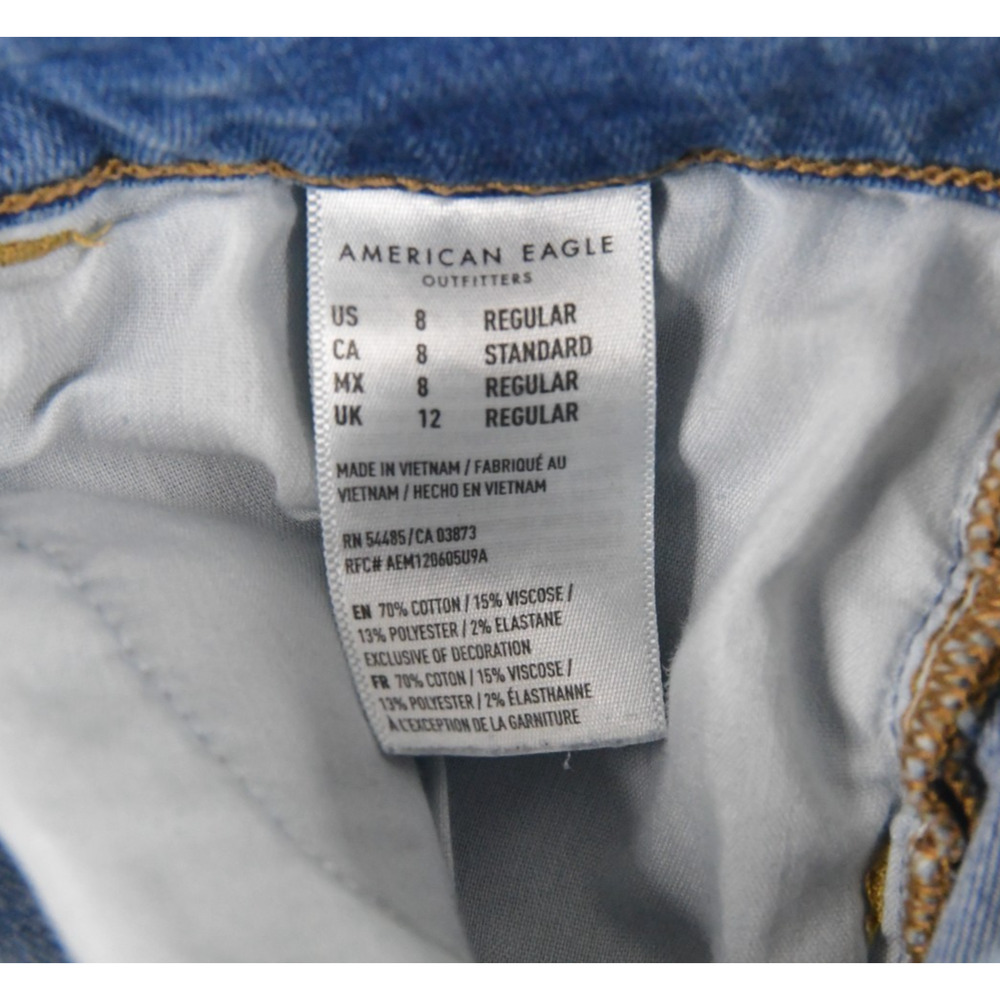 American Eagle Jeans Womens 8 (27x28) Super Hi-Rise Jegging Blue Denim - Picture 4 of 10